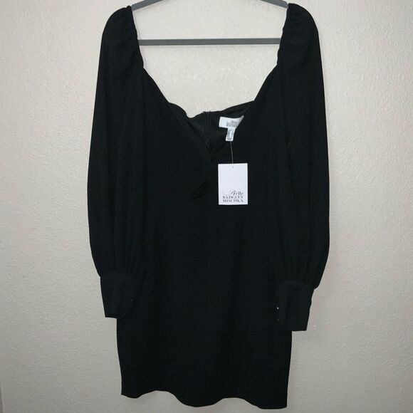 NWT Badgley Mischka Dalia Black Mini Dress size 8 - Picture 4 of 9
